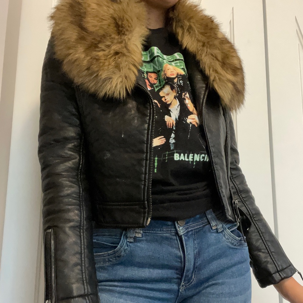 Topshop vegan leather jacket